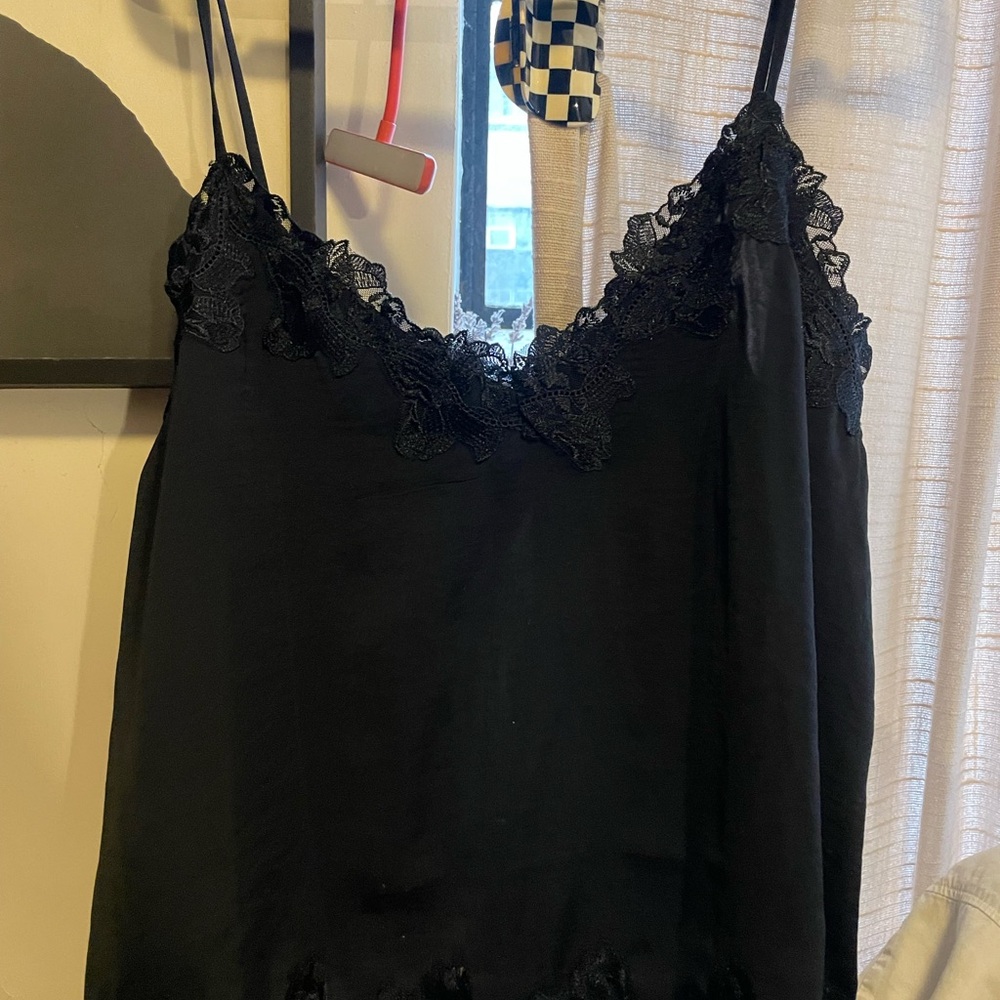 Black Lace Trim Cami Top